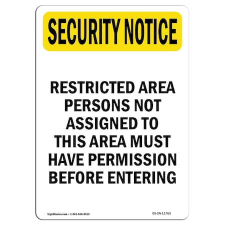 OSHA SECURITY NOTICE, 18 Height, 24 Width, Decal